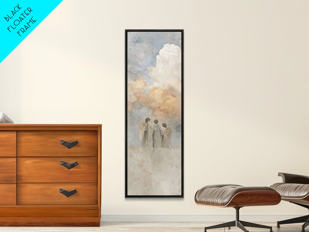 Angels In Prayer – Framed Canvas Print, Christian Wall Art, Christian Art Canvas, Narrow Art, Christian Christmas Art, Christian Gift Ideas