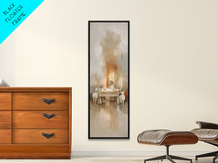 Holy Stable Calm, Framed Canvas Print, Christian Art Print, Christmas Art Prints, Narrow Art, Jesus Painting Canvas, Christian Christmas De