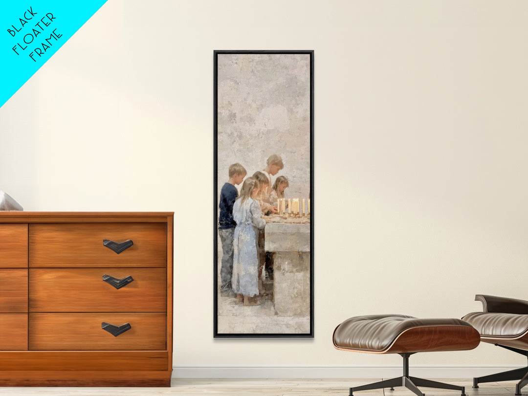 Children Of Blessing | Framed Canvas Print | Narrow Art | Christian Art Canvas | Christian Wall Art | Christian Gift | Christian Christmas