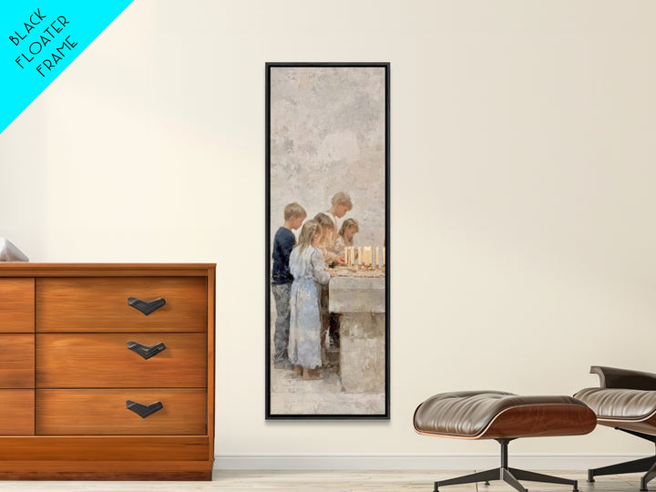 Children Of Blessing | Framed Canvas Print | Narrow Art | Christian Art Canvas | Christian Wall Art | Christian Gift | Christian Christmas