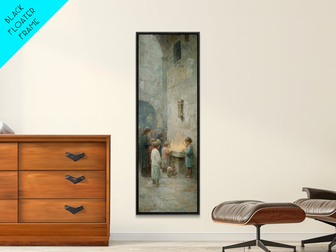 Candles Of Devotion - Framed Canvas Print - Christian Art Canvas - Christian Wall Art - Christmas Art - Christian Art Print - Tall Skinny A