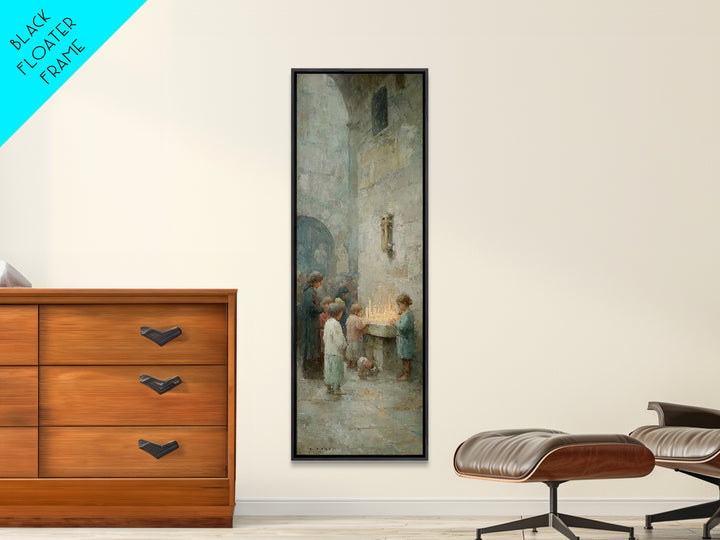 Candles Of Devotion - Framed Canvas Print - Christian Art Canvas - Christian Wall Art - Christmas Art - Christian Art Print - Tall Skinny A