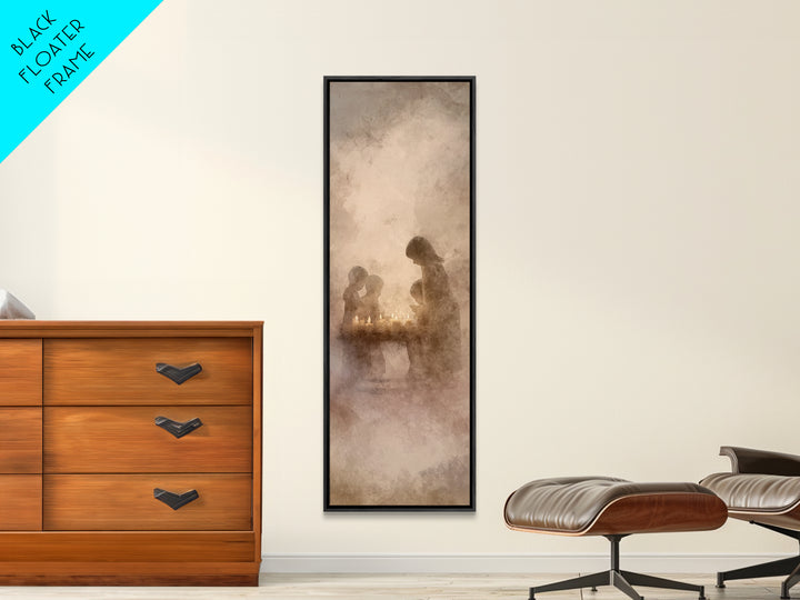 Heavenly City Glow - Framed Canvas Print - Christian Art Print - Christian Wall Art - Christian Decor - Tall Narrow Wall Art - Christmas Ar
