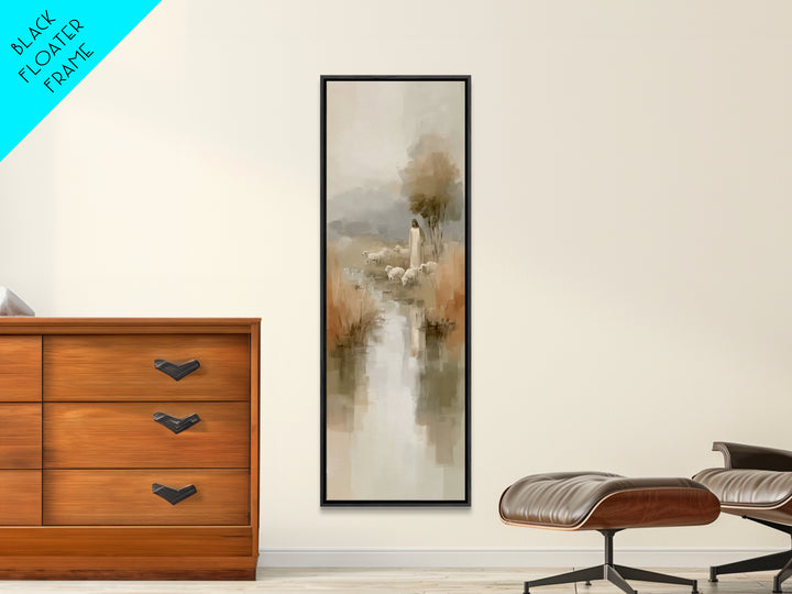 Valley of Still Grace – Framed Canvas Print – Jesus Painting – Christian Wall Art – Christian Art Canvas – Skinny Art – Christian Christmas