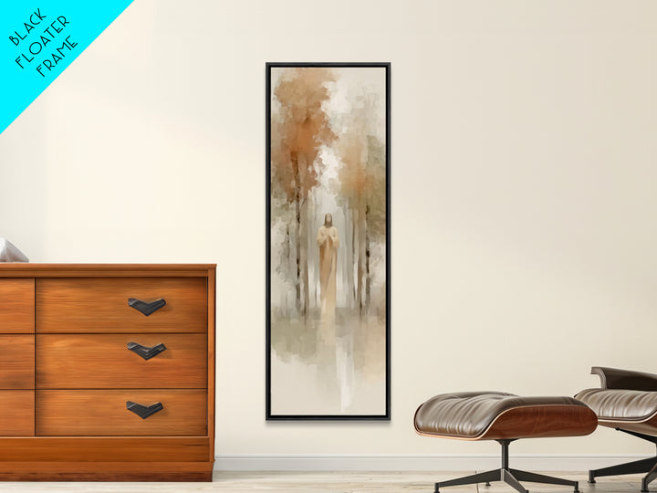 Morning Forest Glory – Framed Canvas Print – Christian Art Canvas – Jesus Painting – Christian Wall Art – Skinny Art – Christian Christmas