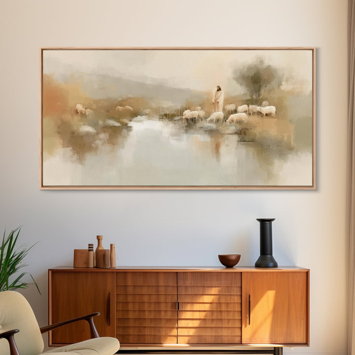 River of Peace | Framed Canvas Print | Christian Art Canvas | Jesus Painting | Christmas Art | Christian Wall Art | Subtle Christian Art