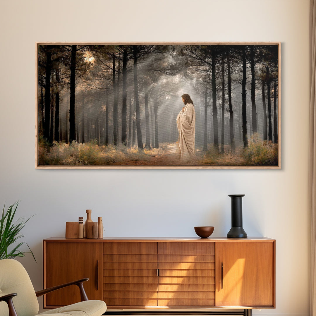 Radiant Redeemer | Framed Canvas Print | Christian Art Canvas | Jesus Painting | Christmas Wall Art | Christian Christmas Art | Christian D