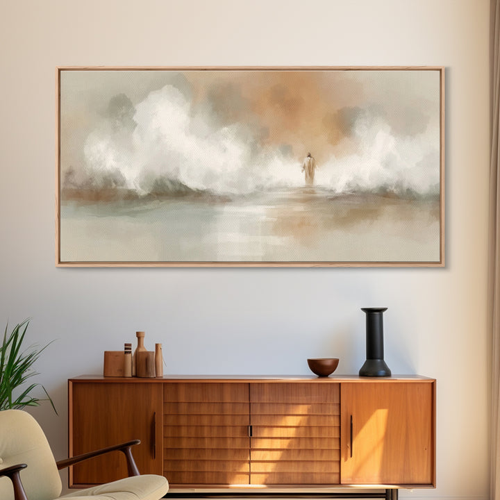 Waves of Mercy | Framed Canvas Print | Christian Art Canvas | Christian Wall Art | Jesus Painting | Modern Christian Art | Christian Gift