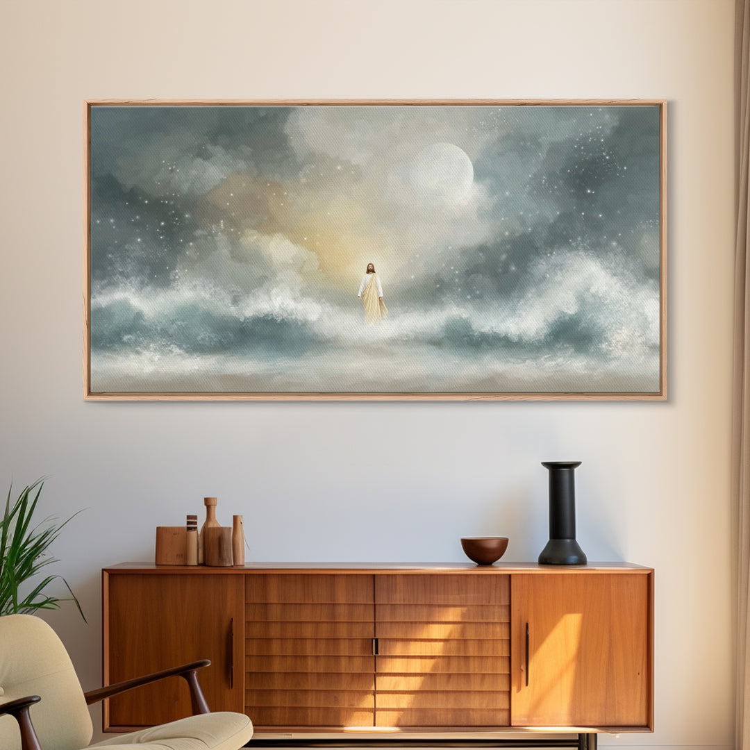 Celestial Hope, Framed Canvas Print, Christian Art Canvas, Jesus Painting, Christmas Art, Christian Wall Art, Unique Christian Art