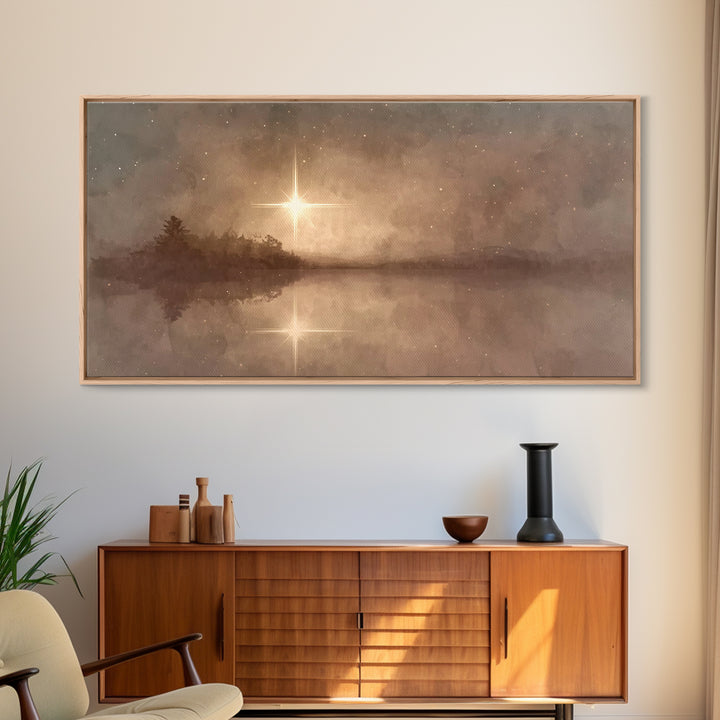 Celestial Promise, Framed Canvas Print, Christian Art Canvas, Christian Wall Art, Christmas Art Prints, Jesus Painting, Christian Decor