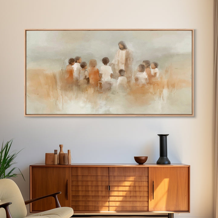 Meadow Of Hope, Framed Canvas Print, Christian Art Print, Christian Wall Art, Jesus Painting, Christmas Wall Art, Christian Decor, Modern C