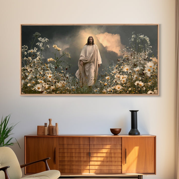 Blossom Path Faith, Framed Canvas Print, Christian Art Canvas, Christian Wall Art, Large Jesus Painting, Christmas Art, Christian Decor, Vi