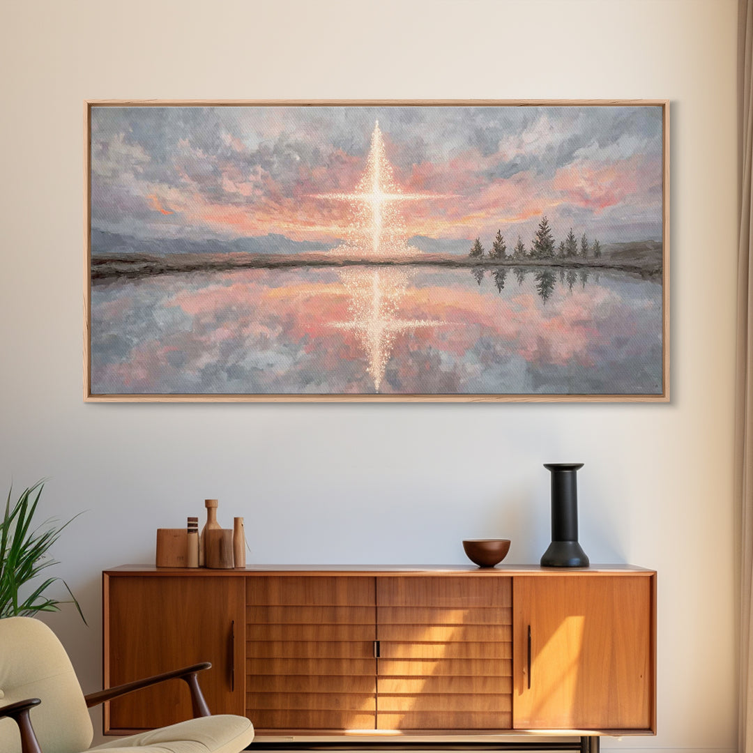 Heaven’s Dawn | Framed Canvas Print | Christian Wall Art | Christian Art Print | Christmas Canvas Wall Art | Modern Christian Art | Christi