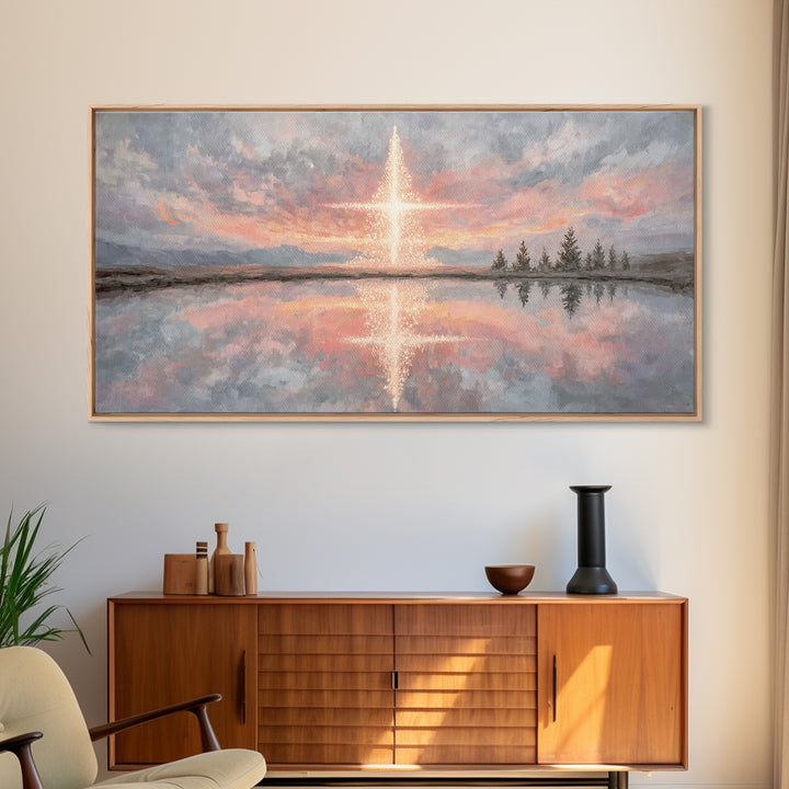 Heaven’s Dawn | Framed Canvas Print | Christian Wall Art | Christian Art Print | Christmas Canvas Wall Art | Modern Christian Art | Christi