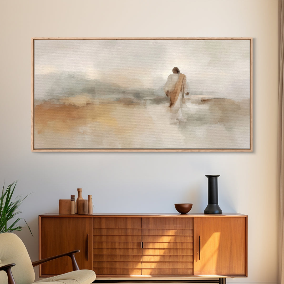 Quiet Wilderness Hope, Framed Canvas Print, Christian Art Print, Jesus Painting, Christian Wall Art, Subtle Christian Art, Christian Decor,