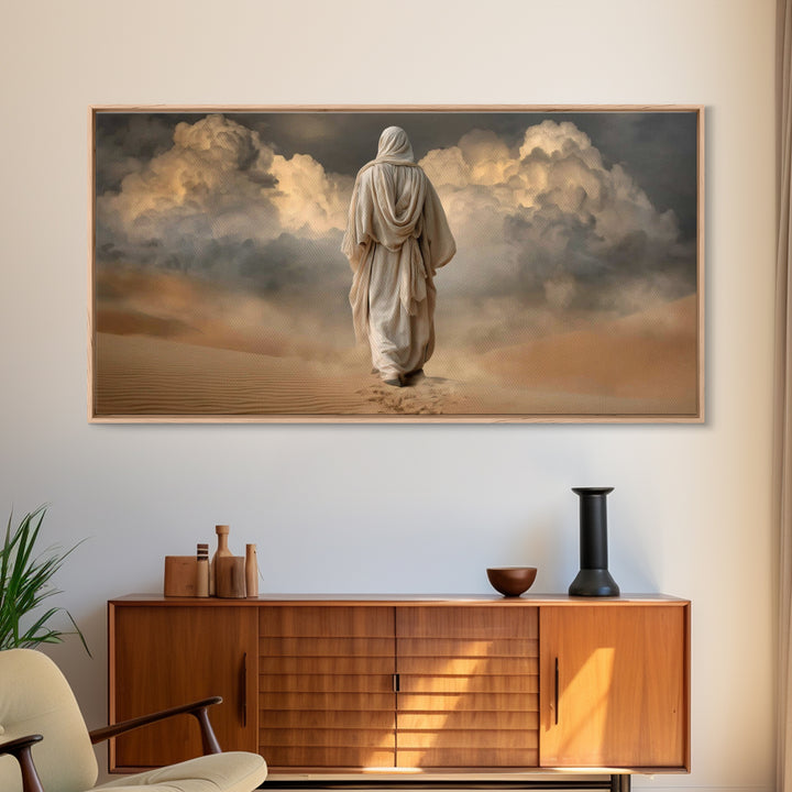 Cloudbound Journey | Framed Canvas Print | Jesus Painting | Christian Wall Art | Christian Art Canvas | Moody Christian Art | Christian Dec