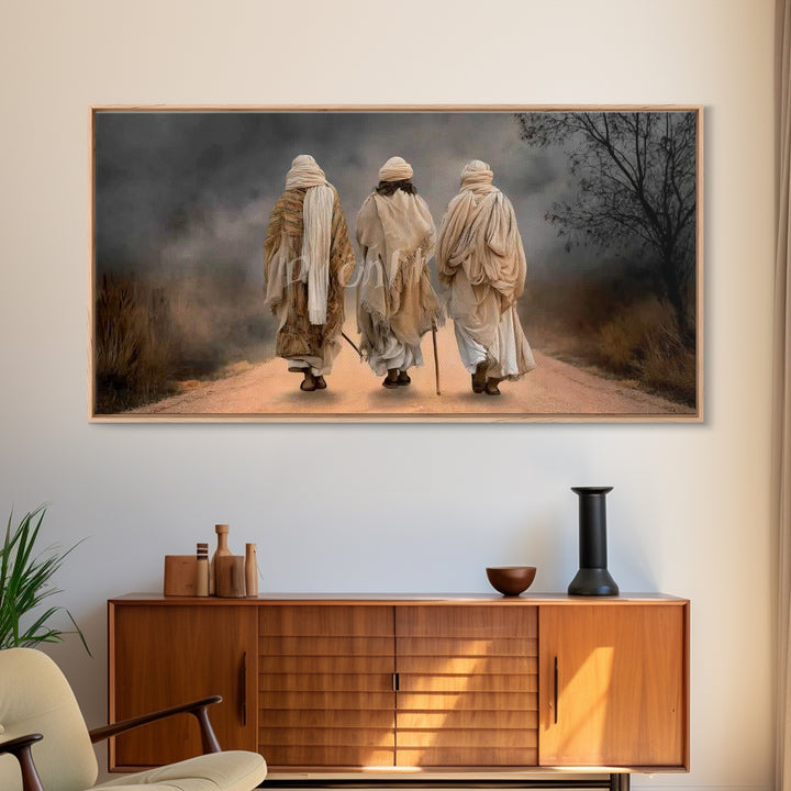Sacred Companions, Framed Canvas Print, Christian Art Canvas, Jesus Painting, Christian Wall Art, Christian Christmas Art, Christmas Art