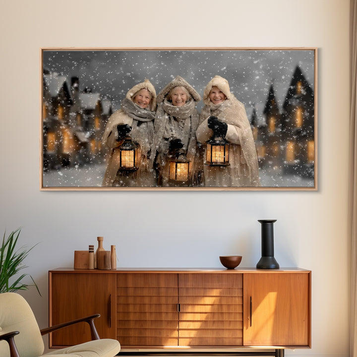 Winter Lantern Grace – Framed Canvas Print – Christmas Wall Art – Christian Art Canvas – Christian Christmas Art – Christian Gift Ideas – C