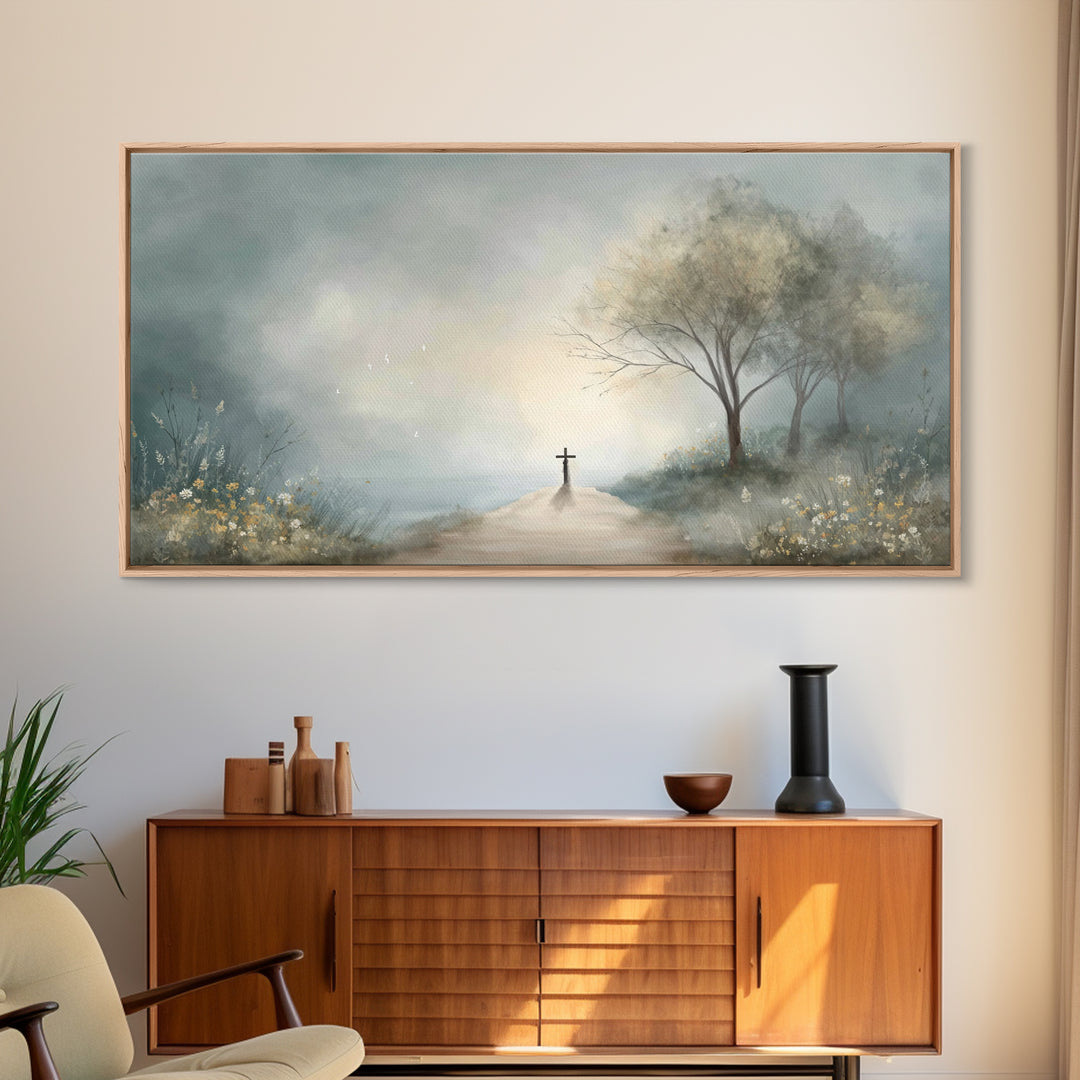 Crossroad Of Hope – Framed Canvas Print – Christian Wall Art – Christian Art Canvas – Christian Art Work – Moody Christian Art – Christian