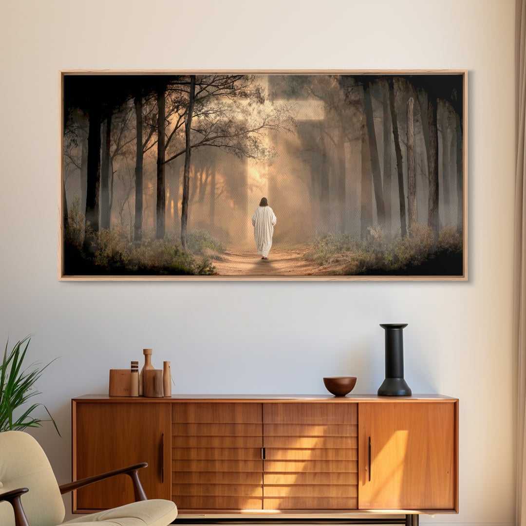 Forest Of Grace – Framed Canvas Print – Christian Art – Jesus Painting – Christian Wall Art – Christian Decor