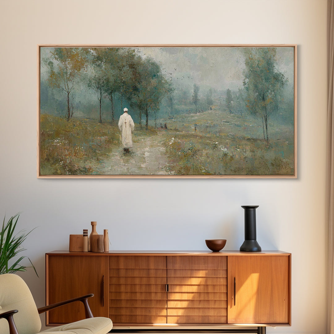 Peaceful Calling, Framed Canvas Print, Christian Wall Art, Christian Art Painting, Jesus Painting Canvas, Christian Decor