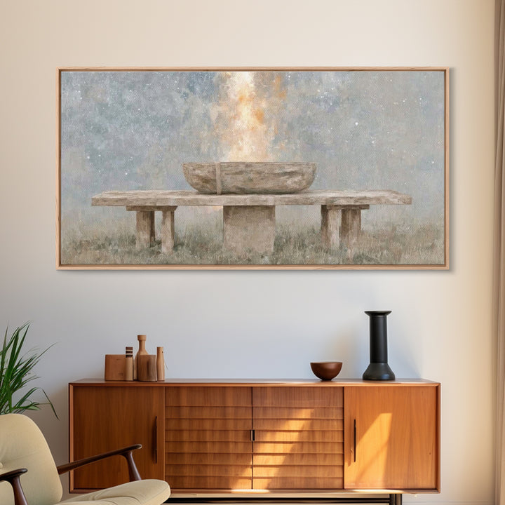 Sacred Offering | Framed Canvas Print | Christian Art Canvas | Christian Wall Art | Christian Painting | Christian Decor