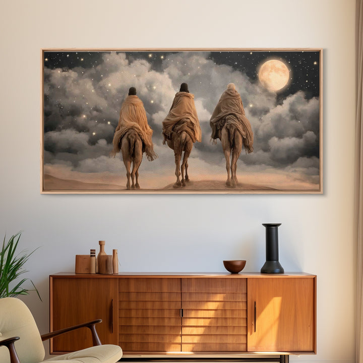 Night Of Witness | Framed Canvas Print | Christian Wall Art | Christmas Canvas Wall Art | Christian Christmas Art | Christian Decor