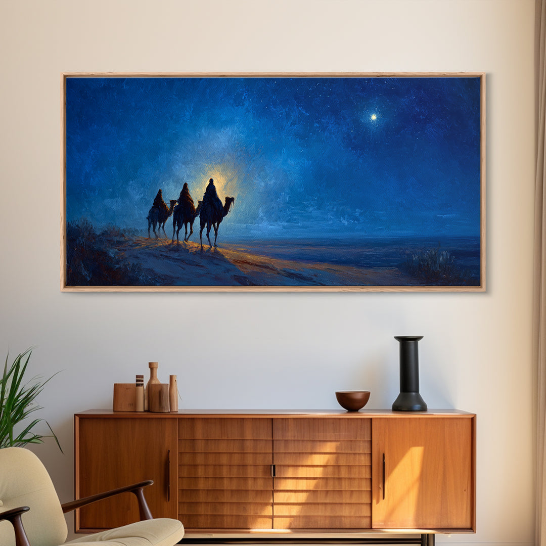 The Guiding Star – Framed Canvas Print – Christian Art – Jesus Art – Christmas Art – Christian Decor – Christian Canvas – Christian Gifts