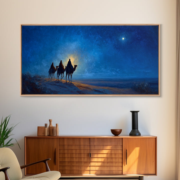 The Guiding Star – Framed Canvas Print – Christian Art – Jesus Art – Christmas Art – Christian Decor – Christian Canvas – Christian Gifts