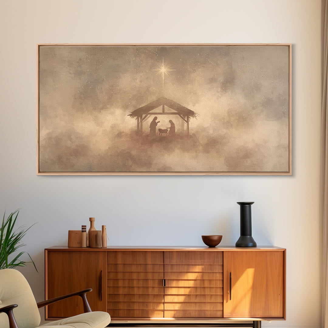 Star of Mercy – Framed Canvas Print – Christian Decor – Christmas Art – Christian Gifts – Christian Art – Jesus Art – Christian Canvas