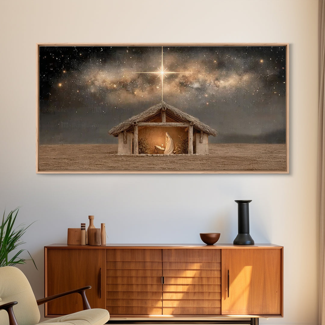 Sacred Dawn – Framed Canvas Print – Christian Canvas – Christian Art – Christian Decor – Jesus Art – Christian Gifts – Christmas Art