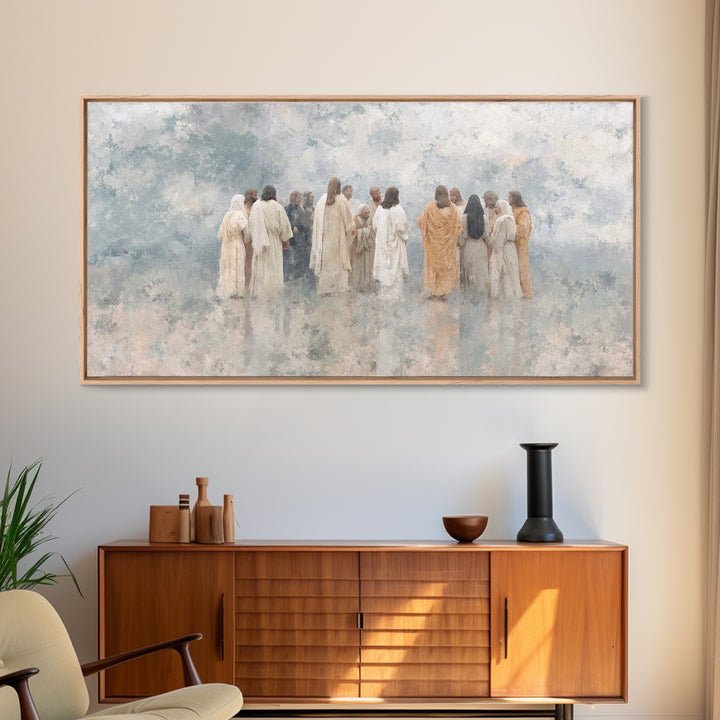 Cloudborne Fellowship – Framed Canvas Print – Jesus Painting – Christian Art – Christian Canvas – Christian Gift Ideas – Christian Wall Art