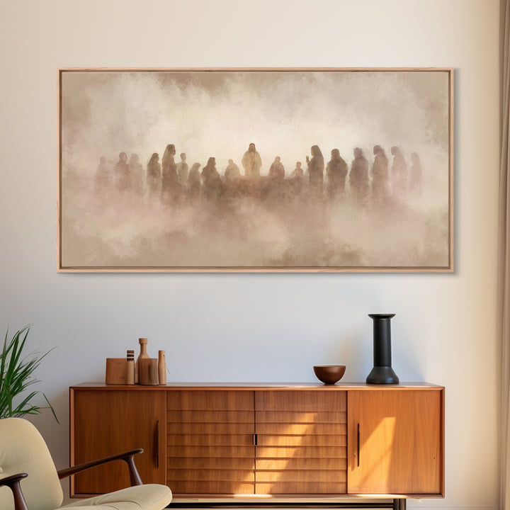 Sacred Gathering – Framed Canvas Print – Christian Wall Art – Jesus Art – Christian Art Canvas – Christian Gifts – Christian Painting