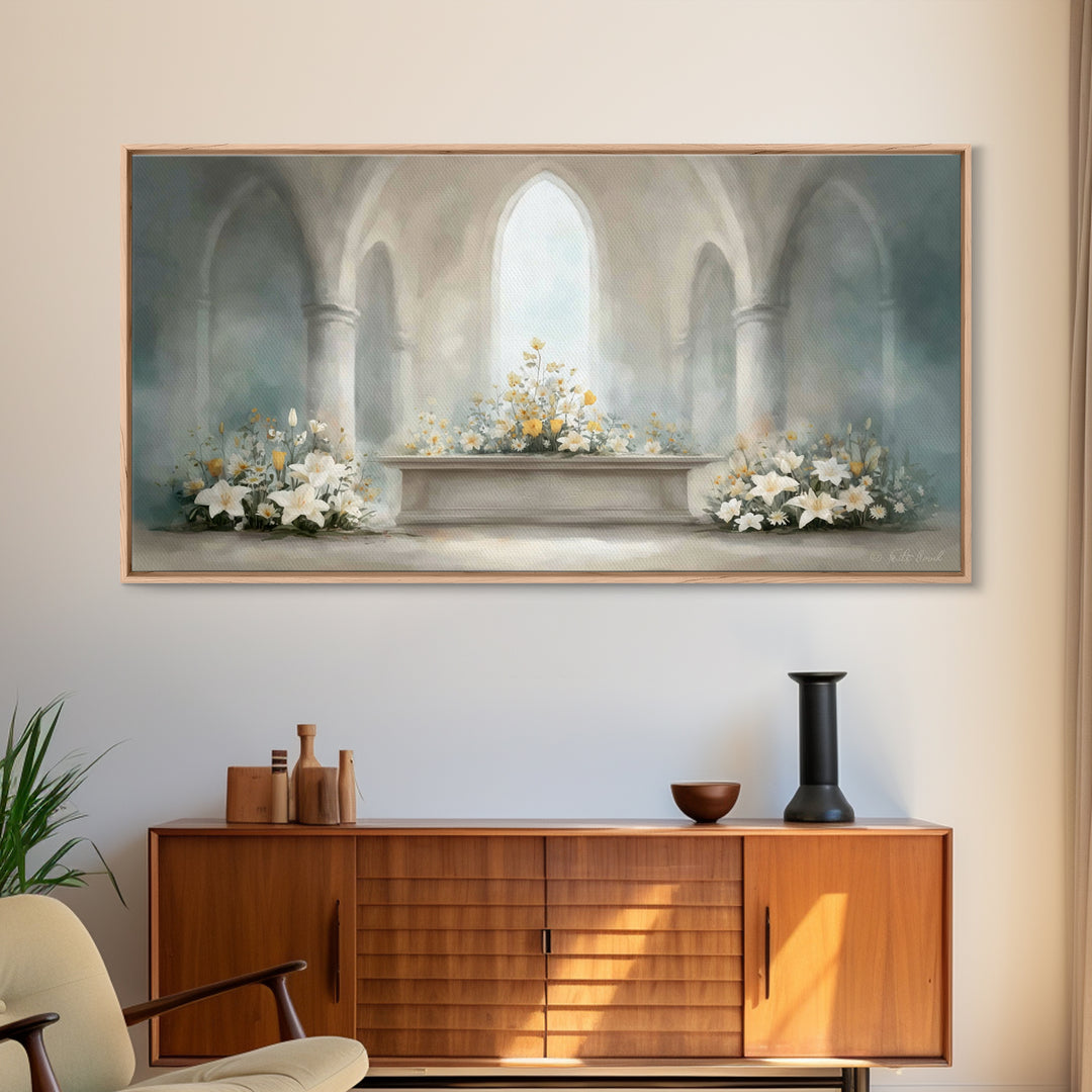 Peaceful Chapel – Framed Canvas Print – Christian Wall Art – Christian Art Canvas – Modern Christian Art – Christmas Art Work – Christian G