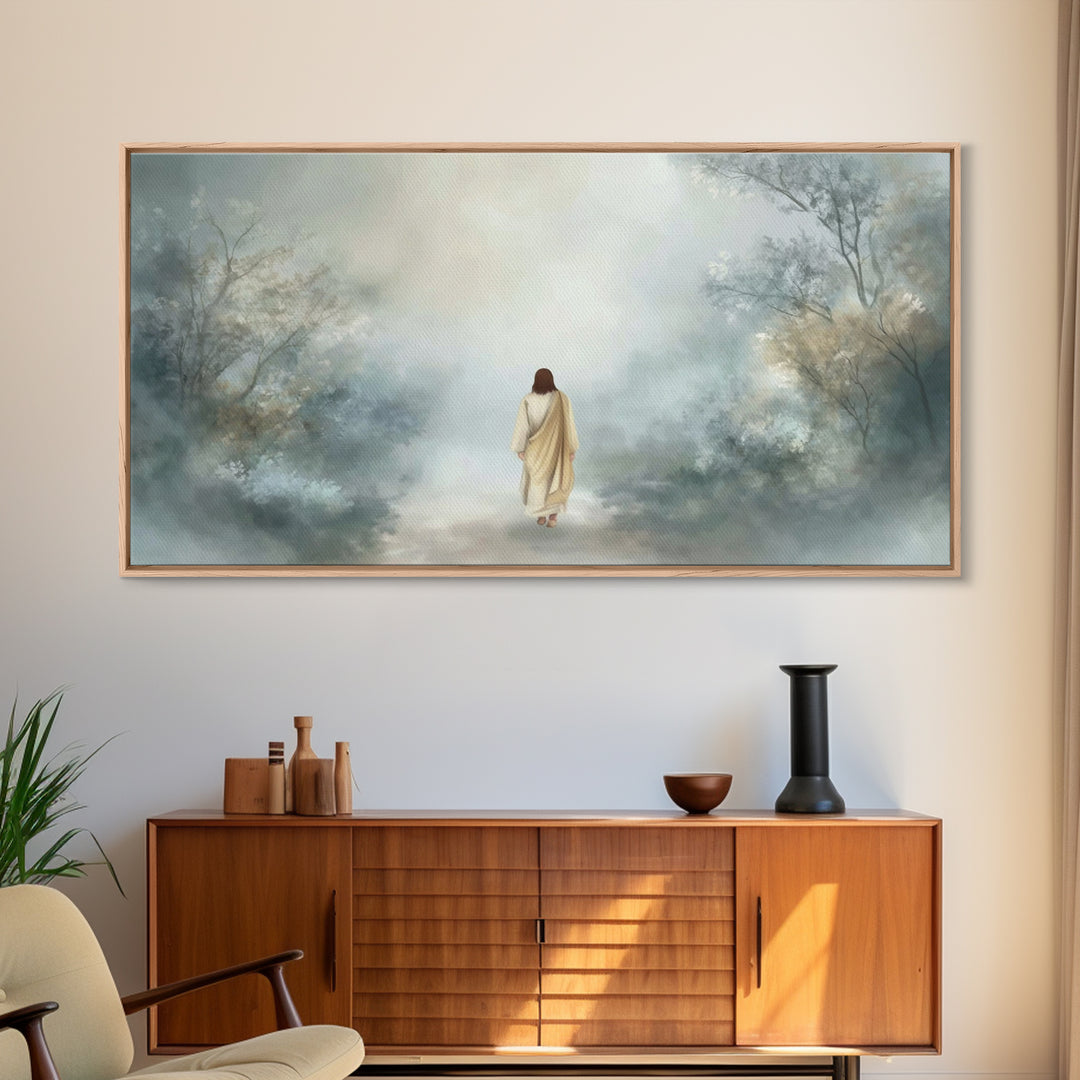 Path Of Grace - Framed Canvas Print - Christian Wall Art - Jesus Painting - Moody Christian Art - Christian Christmas Art - Christian Art C