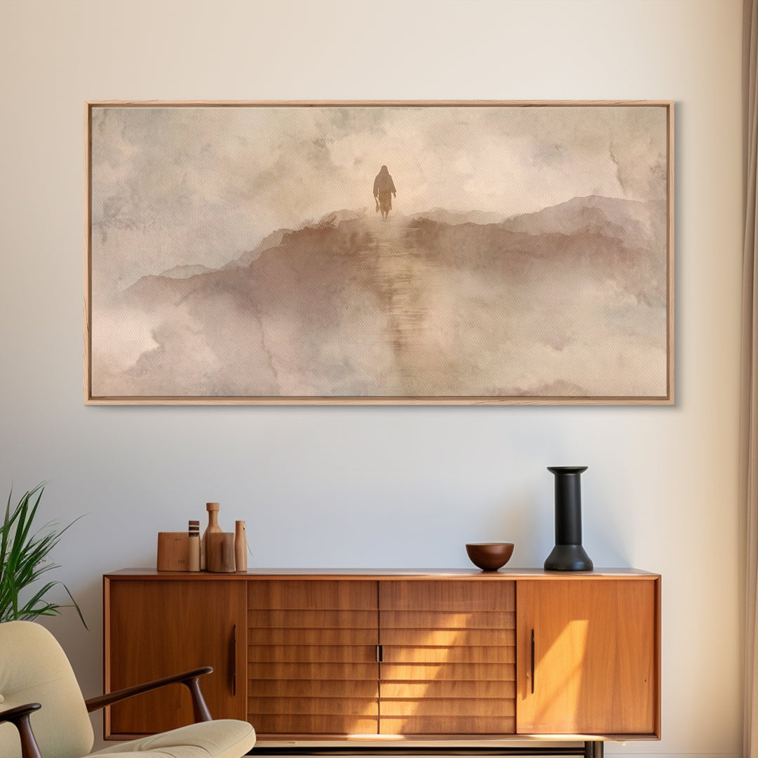 Desert Morning Light | Framed Canvas Print | Christian Art Canvas | Jesus Painting | Subtle Christian Art | Modern Christian Art | Christma