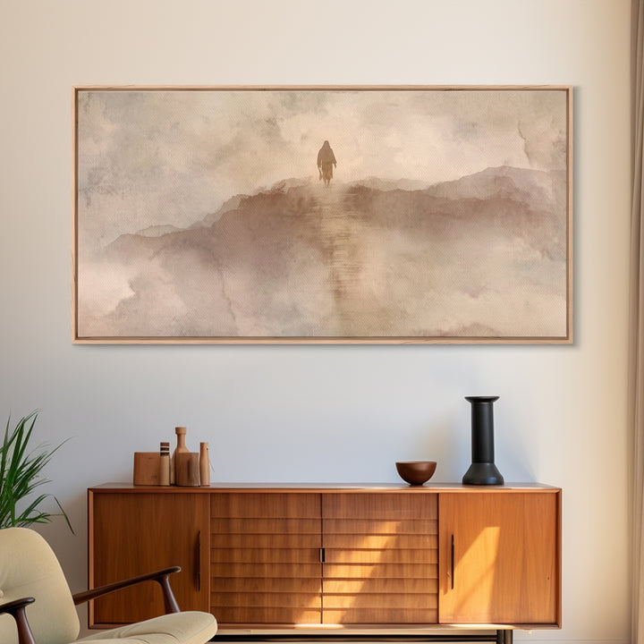 Desert Morning Light | Framed Canvas Print | Christian Art Canvas | Jesus Painting | Subtle Christian Art | Modern Christian Art | Christma