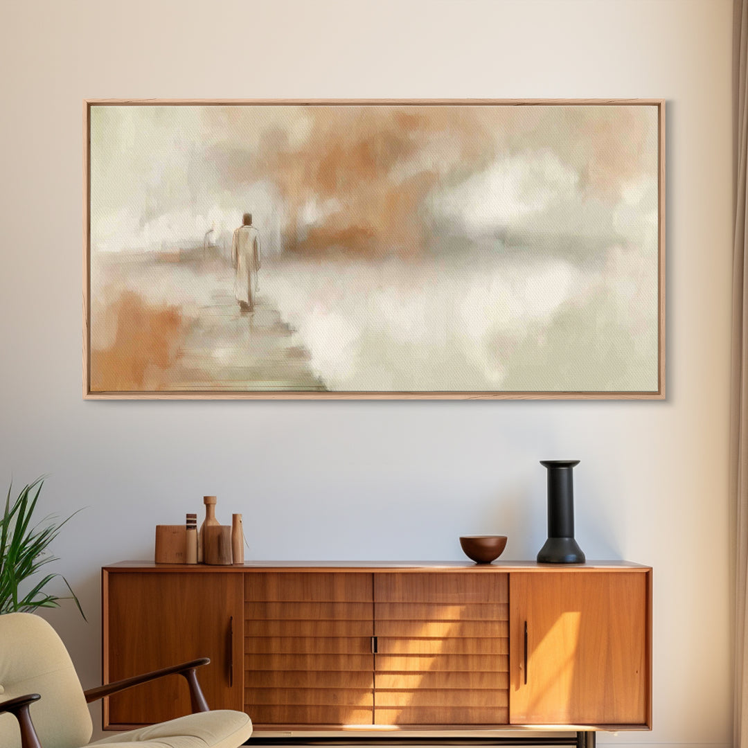 Dawn Journey Hope – Framed Canvas Print – Christian Painting – Christian Wall Art – Jesus Canvas Art – Subtle Christian Art – Christian Gif