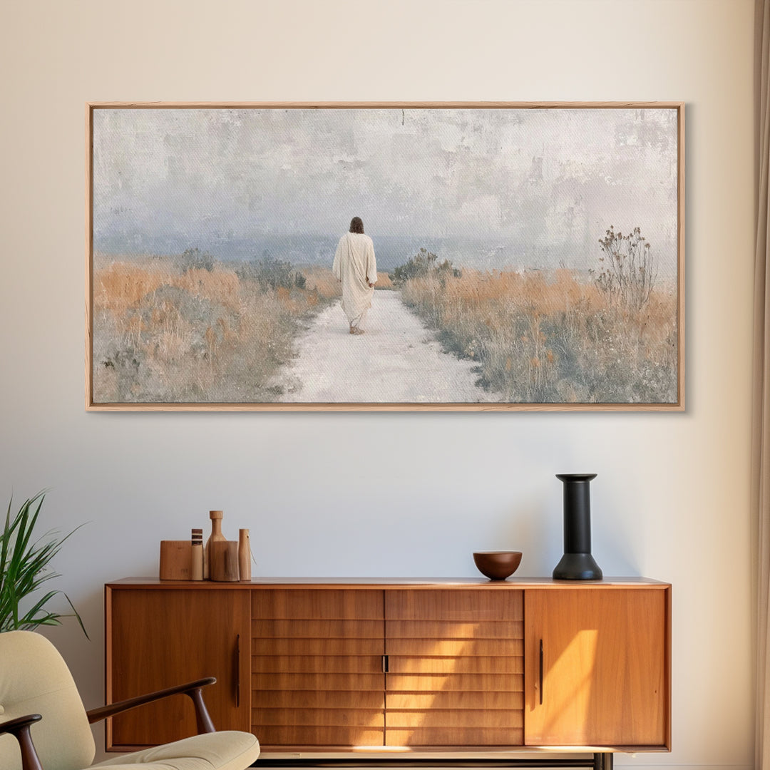 Fields Of Mercy | Framed Canvas Print | Christian Art Print | Jesus Painting | Christian Wall Art | Minimalist Christian Art | Christian Ch