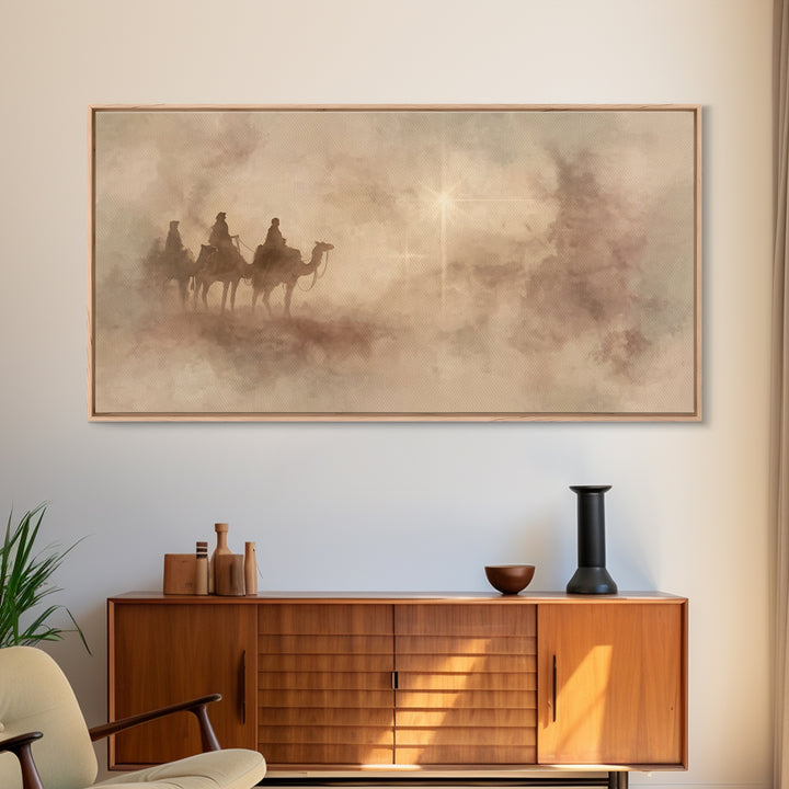 Star Of The Wanderers – Framed Canvas Print – Christian Christmas Art – Christian Art Canvas – Christmas Wall Art – Christian Painting – Fo