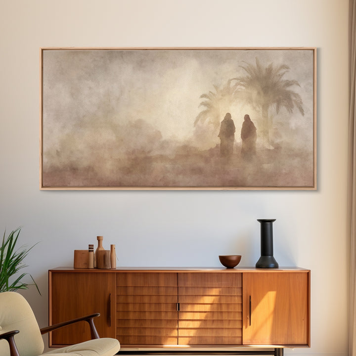 Desert Pilgrims – Framed Canvas Print – Christian Wall Art – Christian Art Canvas – Vintage Christian Art – Christian Gift – Christian Pain