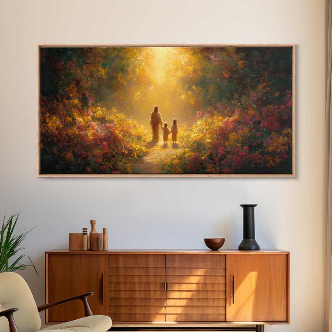 Garden of Glory, Framed Canvas Print, Christian Art, Jesus Painting, Christian Wall Art, Christian Art Canvas, Christian Gift Ideas