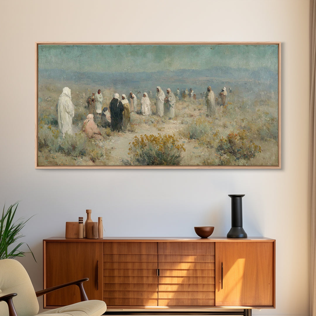 Wilderness Gathering | Framed Canvas Print | Christian Art Canvas | Christian Wall Art | Large Christian Painting | Christian Art Print | C