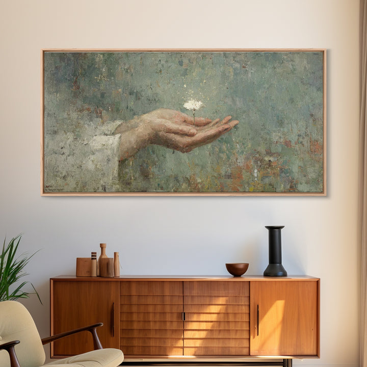 Bloom of Hope, Framed Canvas Print, Christian Art Canvas, Christian Painting, Christian Wall Art, Christian Art, Jesus Art Print