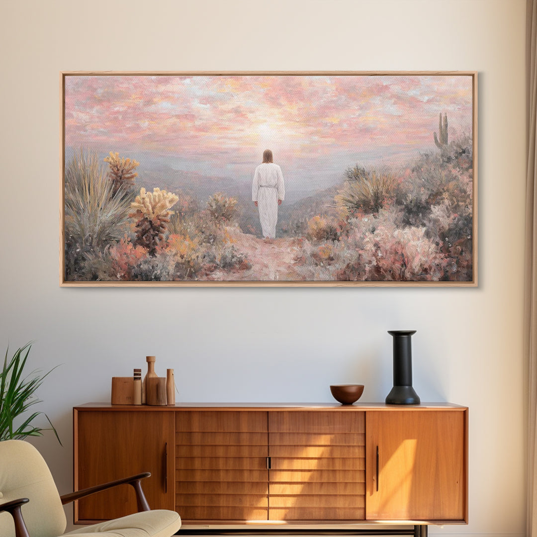 Path Of Mercy – Framed Canvas Print – Jesus Painting – Christian Wall Art – Christian Art Print – Modern Christian Art – Christian Gift