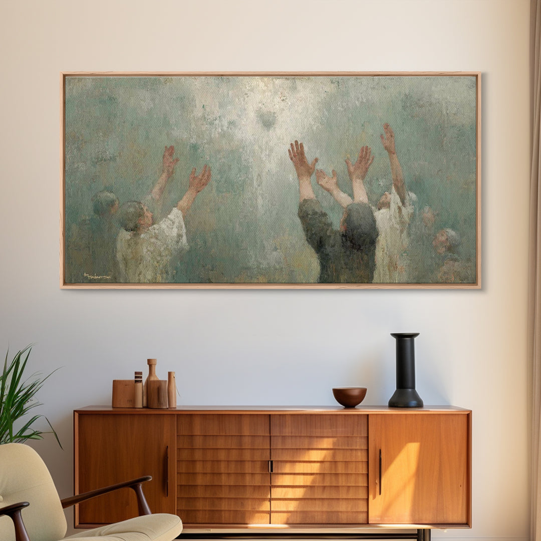 Heavenward Praise – Framed Canvas Print – Christian Wall Art – Christian Art Canvas – Jesus Painting – Christian Christmas Art