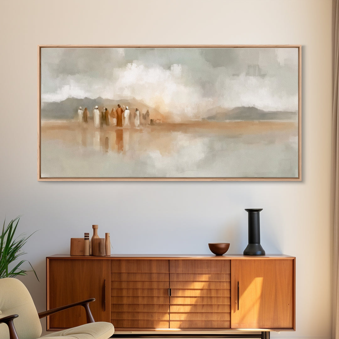 Quiet Disciples, Framed Canvas Print, Christian Wall Art, Abstract Christian Art, Christian Art Canvas, Subtle Christian Art, Christian Art