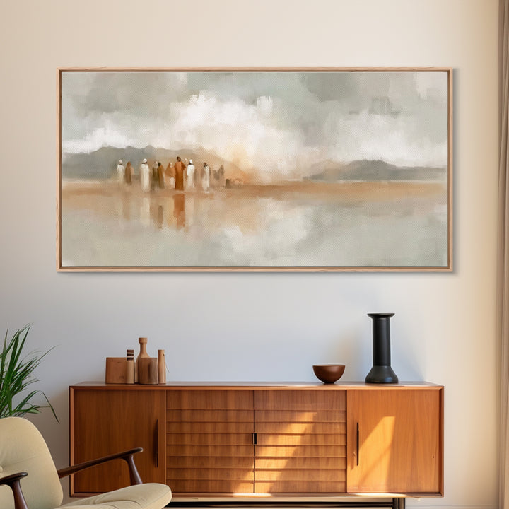 Quiet Disciples, Framed Canvas Print, Christian Wall Art, Abstract Christian Art, Christian Art Canvas, Subtle Christian Art, Christian Art