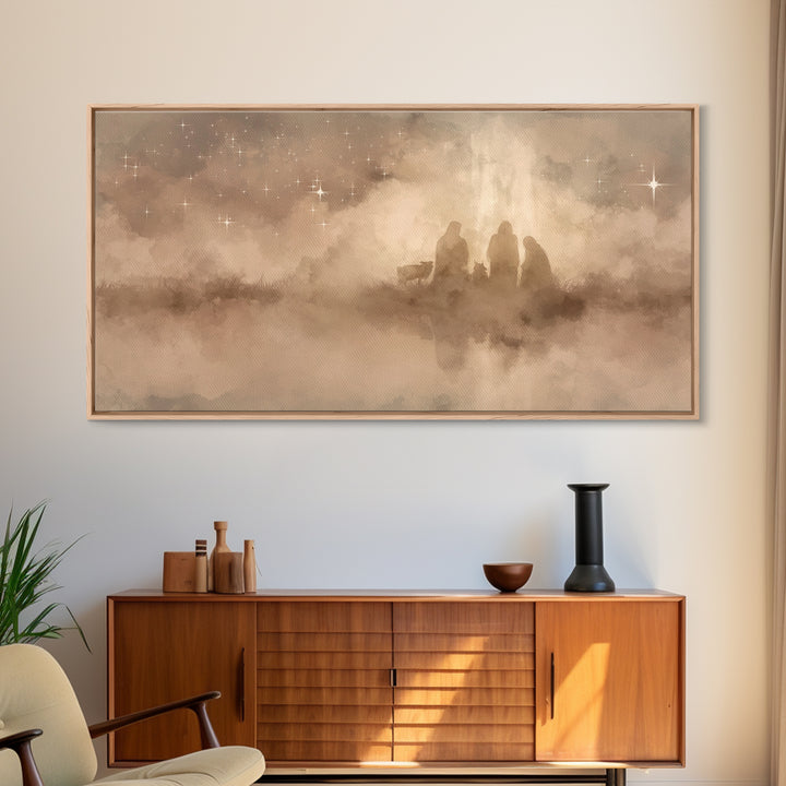 Shepherds’ Peace – Framed Canvas Print – Christian Wall Art – Subtle Christian Art – Christian Art Canvas – Christmas Canvas Wall Art