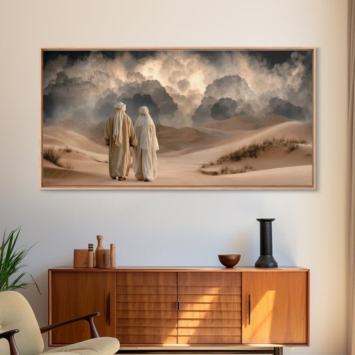 Desert Journey | Framed Canvas Print | Christian Wall Art | Christian Art Canvas | Moody Christian Art | Christian Painting | Christian Dec